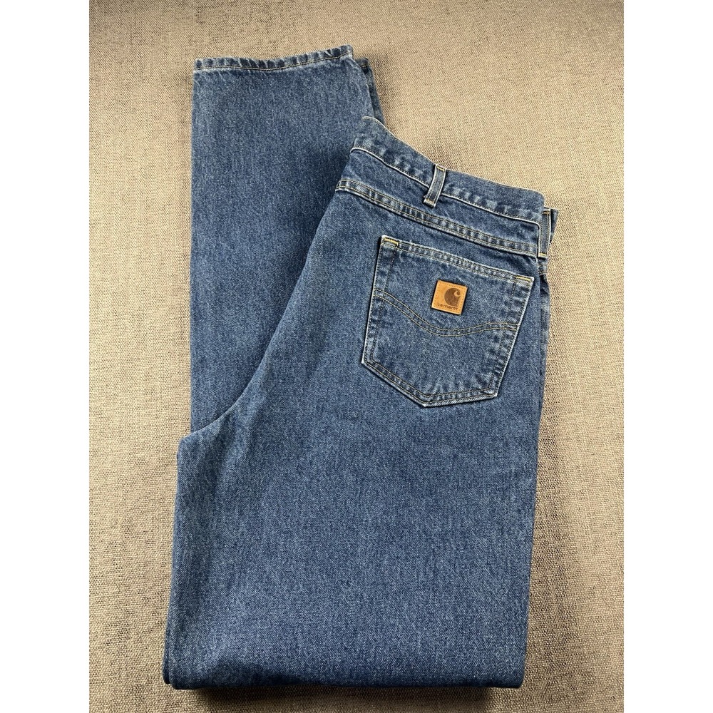 Carhartt Jeans B17 DST Men 38x36 Blue Relaxed Fit High Rise Taper Preppy Casual